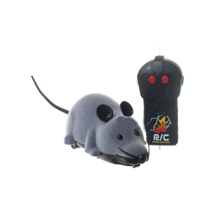 Funny Wireless Remote Control Electronic Mouse Tricky Toy for Cats Dogs Pets Kids - Black
