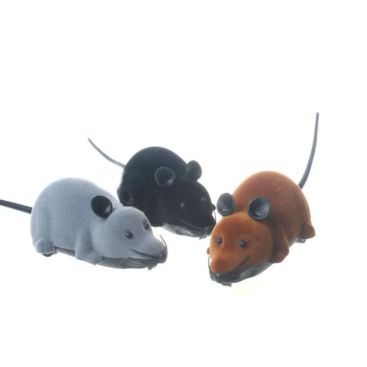 Funny Wireless Remote Control Electronic Mouse Tricky Toy for Cats Dogs Pets Kids - Black