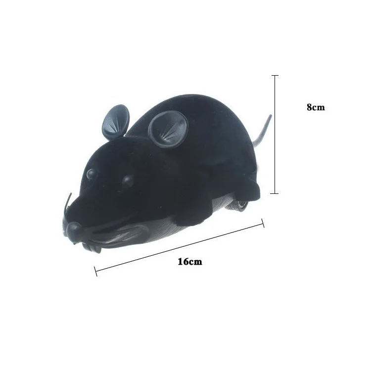 Funny Wireless Remote Control Electronic Mouse Tricky Toy for Cats Dogs Pets Kids - Black