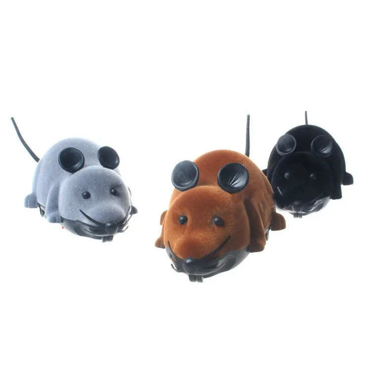 Funny Wireless Remote Control Electronic Mouse Tricky Toy for Cats Dogs Pets Kids - Black