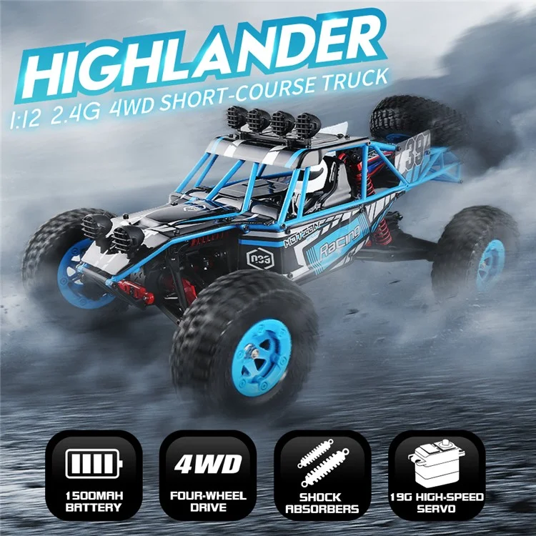 JJRC Q39 1:12 2.4G 4WD 40KM/H Highlander Short-Course Truck RC Car - US Plug