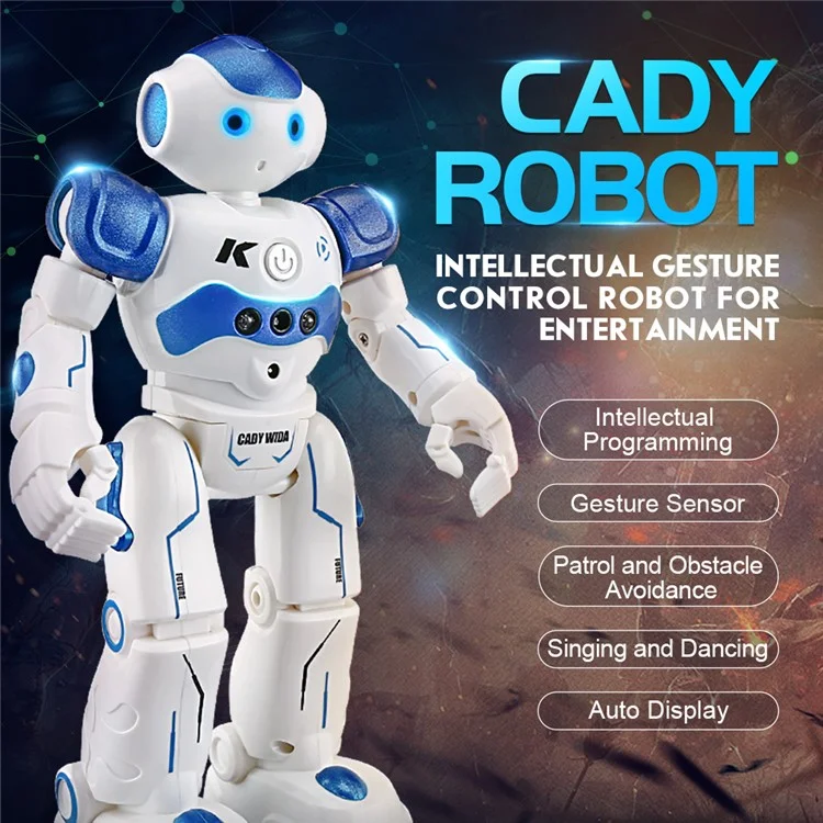 JJRC R2 USB Charging Dancing Robot Gesture Control RC Robot Toy Birthday Gift for Children - Blue