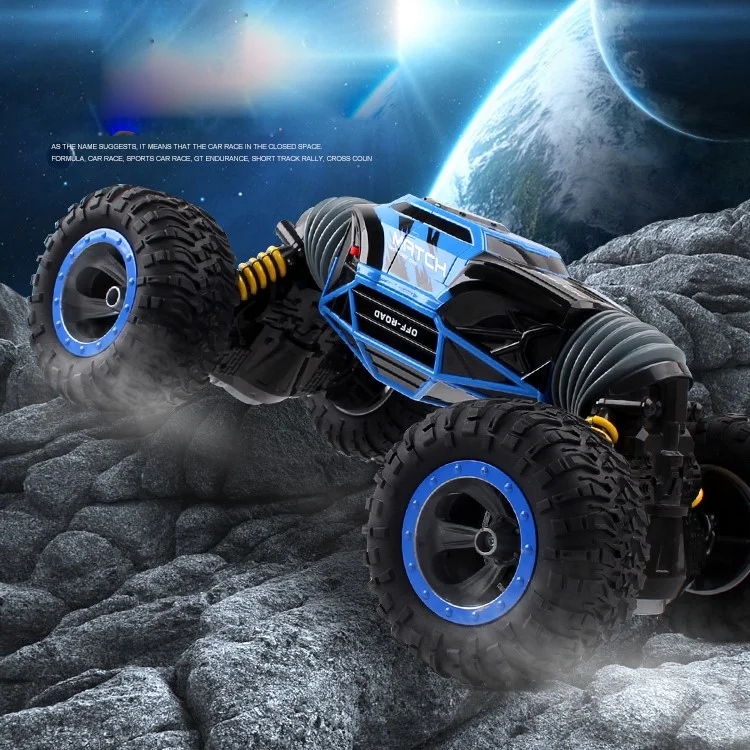 1:8 Scale 2.4GHz Remote Control Double-sided Stunt Car Deformation Vehicle Rock Crawler Monster Truck - Blue