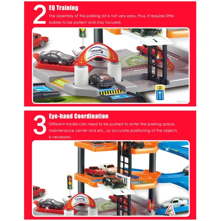 3D Car Parking Lot Assemble Railway Rail Car Toy DIY Track Car Racing Track Toy