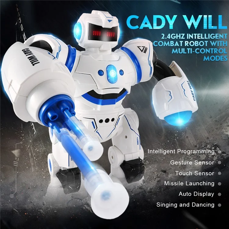 JJRC R3 CADY WILL 2.4G Smart RC Robot Intelligent Combat Robot with Multi-Control Modes - Blue