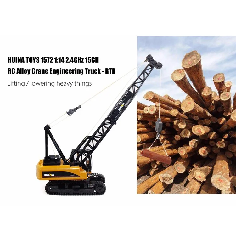 572 1:14 2.4G 15CH RC Alloy Crane Engineering Truck Toy