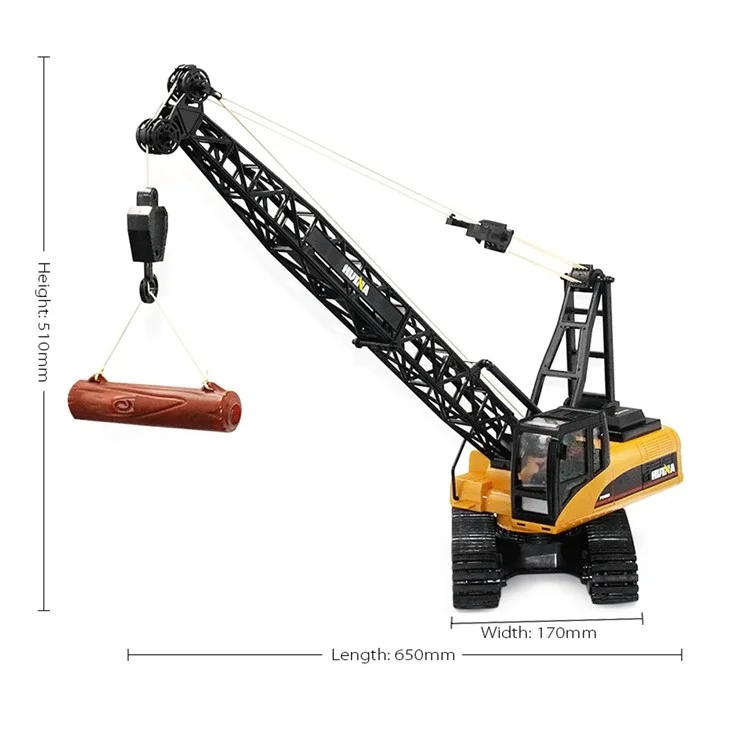 572 1:14 2.4G 15CH RC Alloy Crane Engineering Truck Toy