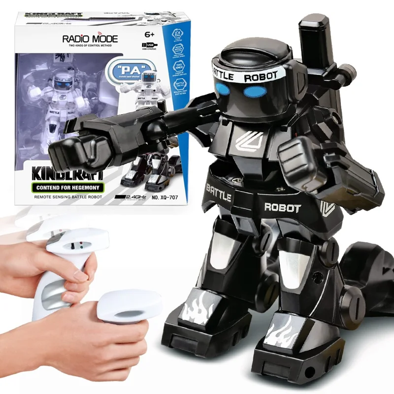 777-615 2.4G Battle Robot Remote Control Fight Battle Robot with LED Light Sound Effect - Black