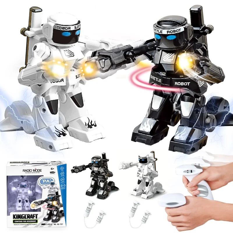 777-615 2.4G Battle Robot Remote Control Fight Battle Robot with LED Light Sound Effect - Black