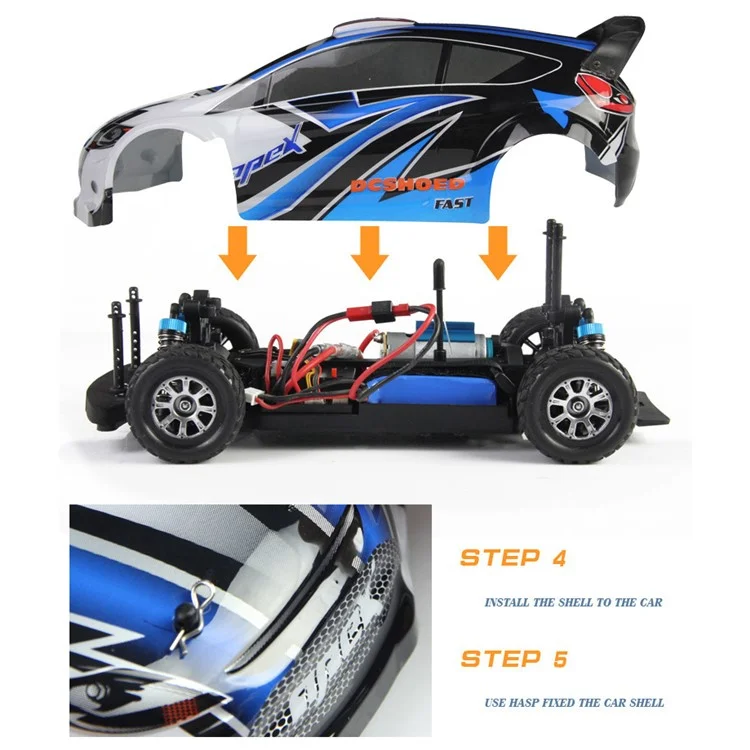WLTOYS A949 2.4GHz Remote Control RC Racing Car High Speed 40km/h 1:18 Electronic Car Toy - Blue / US Plug