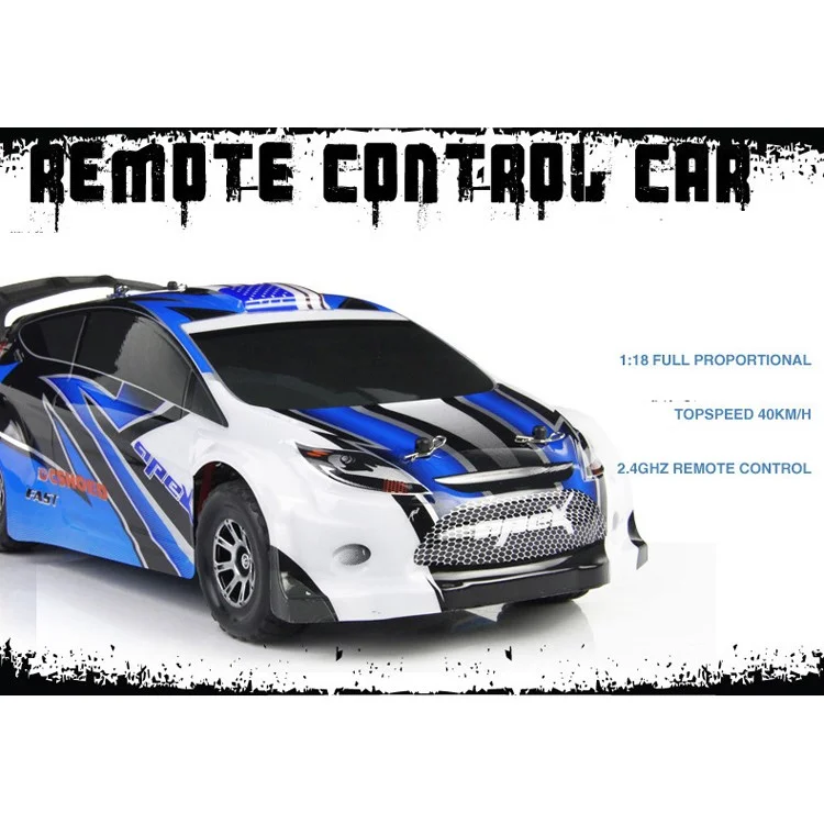 WLTOYS A949 2.4GHz Remote Control RC Racing Car High Speed 40km/h 1:18 Electronic Car Toy - Blue / US Plug