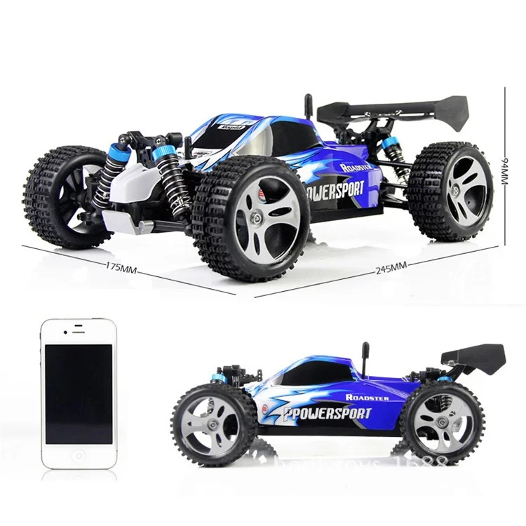 Wltoys A959 Alta Velocidade 1: 18 Escala RTR Racing 2.4g Radio Radiote Control Off Road Truck - Azul / Plugue da ue