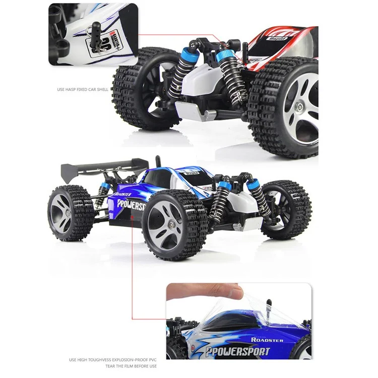 Wltoys A959 Высокая Скорость 1: 18 Шкала RTR Racing 2,4g Радио -дистанционное Управление с Помощью Дорожного Грузовика - Синий / ес