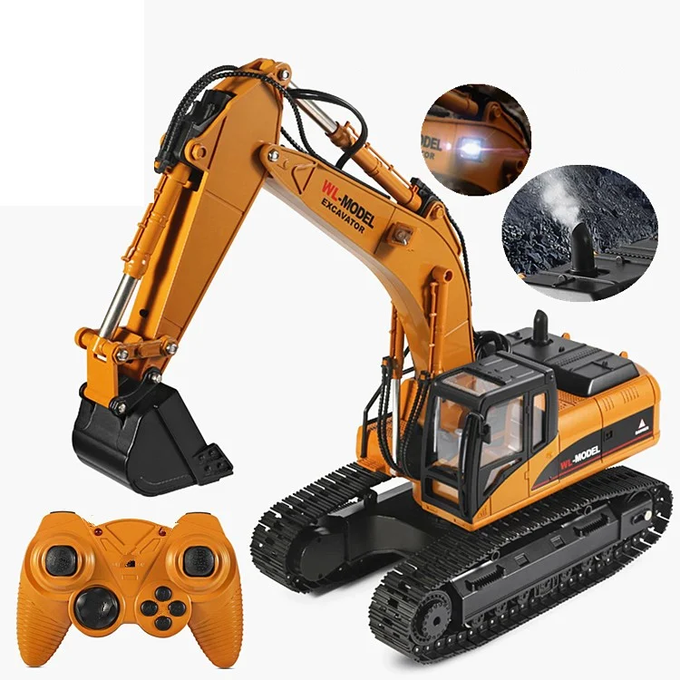 Wltoys WL- 16800 Electri Llight 1: 16 2.4g RC Excavator Simulation Digger Com Fumaça Leve LED