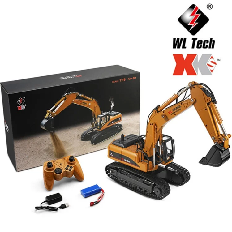 Wltoys WL- 16800 Electri Llight 1: 16 2.4g RC Excavator Simulation Digger Com Fumaça Leve LED