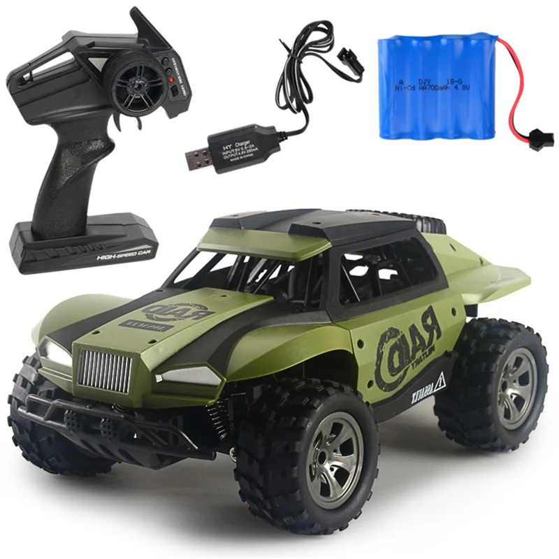 1:18 20KM/H Electric USB Rechargeable RC Car 2.4GHz Remote Control Toy Car - Green