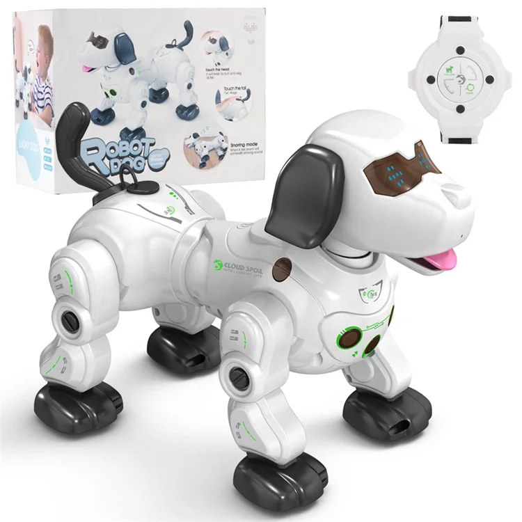 Perro robot inteligente 2.4G con control remoto inalámbrico, perro robot inteligente interactivo y electrónico de juguete