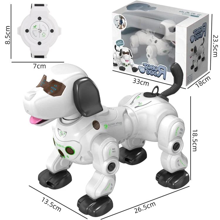 Perro robot inteligente 2.4G con control remoto inalámbrico, perro robot inteligente interactivo y electrónico de juguete