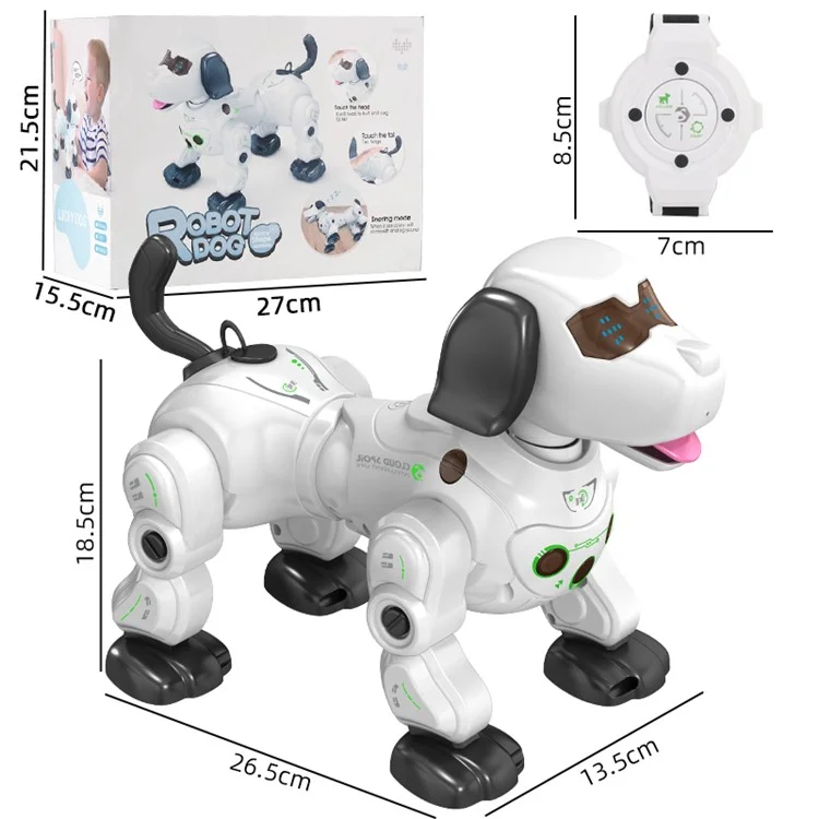 Perro robot inteligente 2.4G con control remoto inalámbrico, perro robot inteligente interactivo y electrónico de juguete