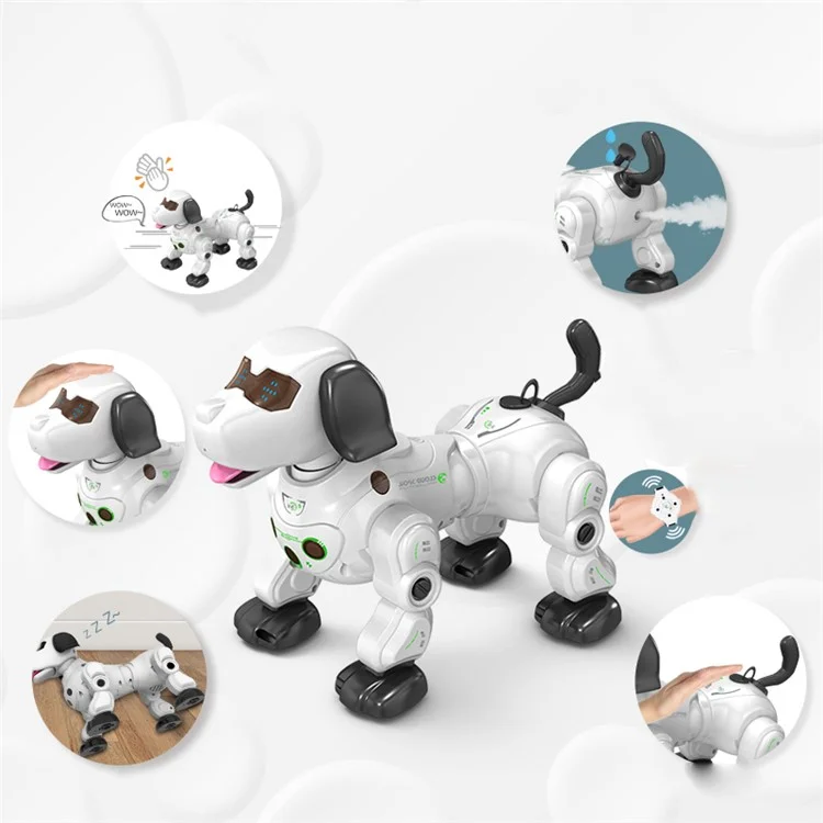 Perro robot inteligente 2.4G con control remoto inalámbrico, perro robot inteligente interactivo y electrónico de juguete