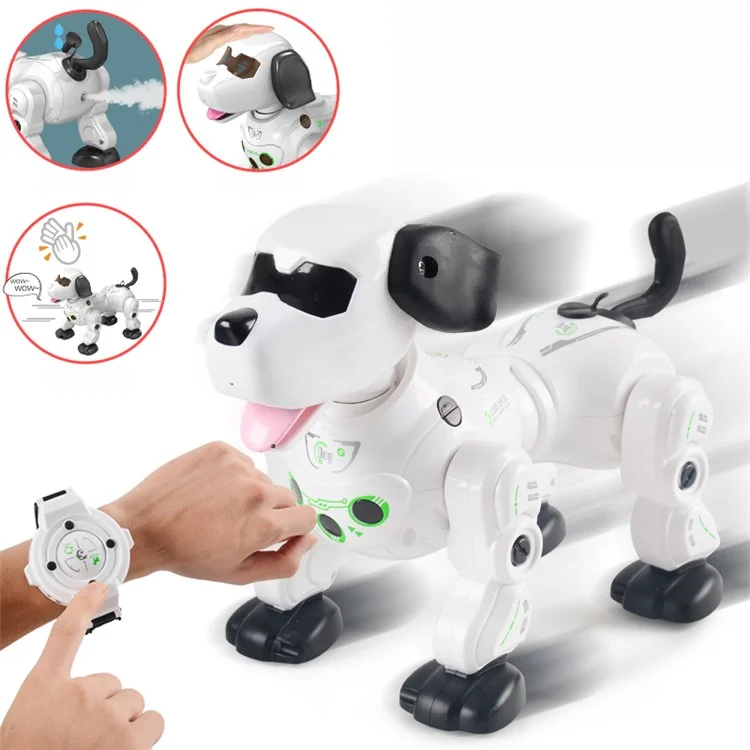Perro robot inteligente 2.4G con control remoto inalámbrico, perro robot inteligente interactivo y electrónico de juguete