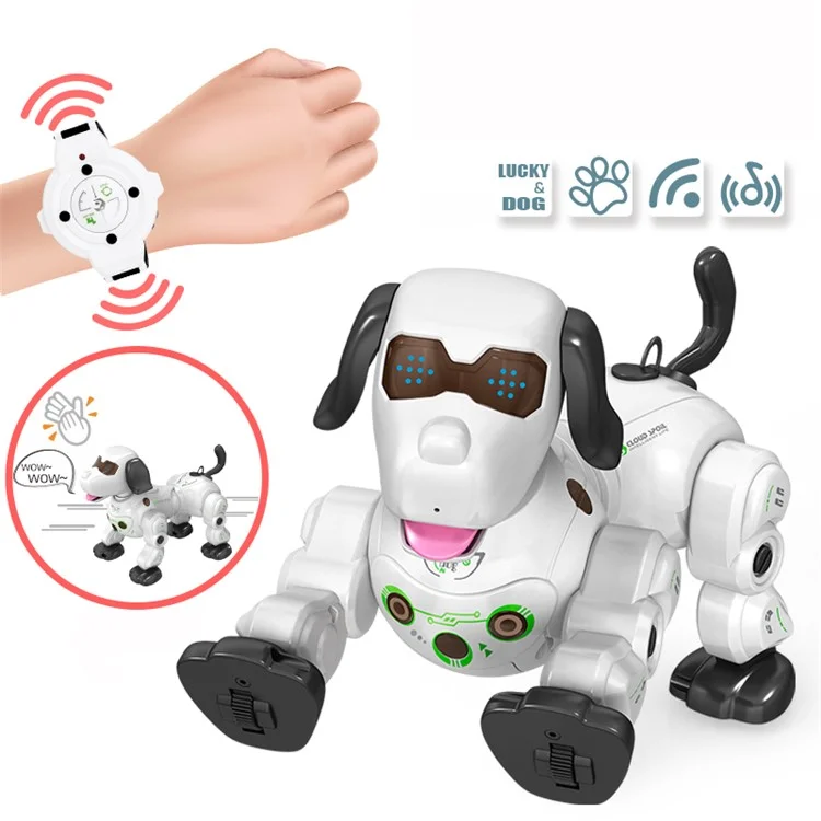 Perro robot inteligente 2.4G con control remoto inalámbrico, perro robot inteligente interactivo y electrónico de juguete