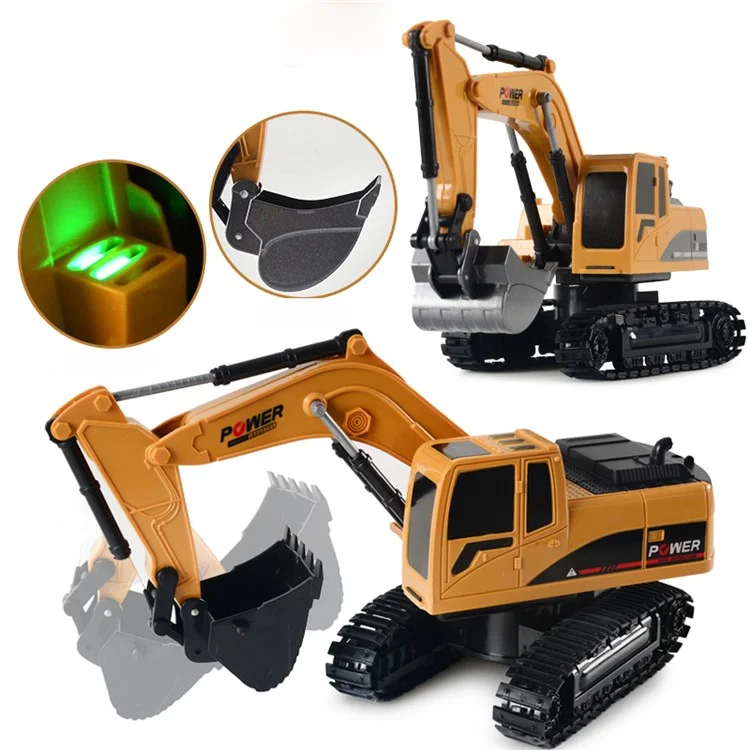 1027 RC Camiões Mini Remote Control Bulldozer 1: 24 6CH Carro De Engenharia De Trator Com Som Claro