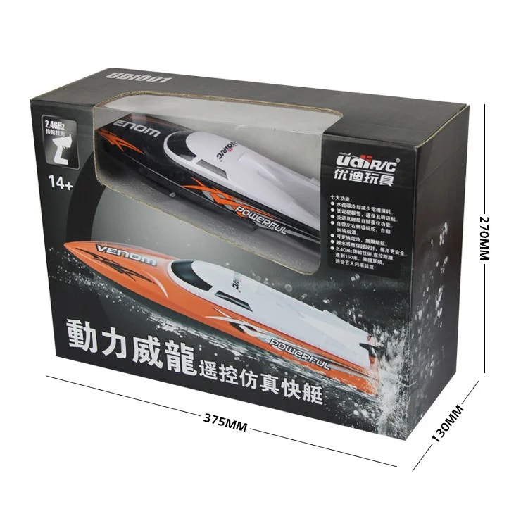 UDIRC UDI001 Venom Power Bateau électrique télécommandé Haute vitesse 2.4GHz - Orange 