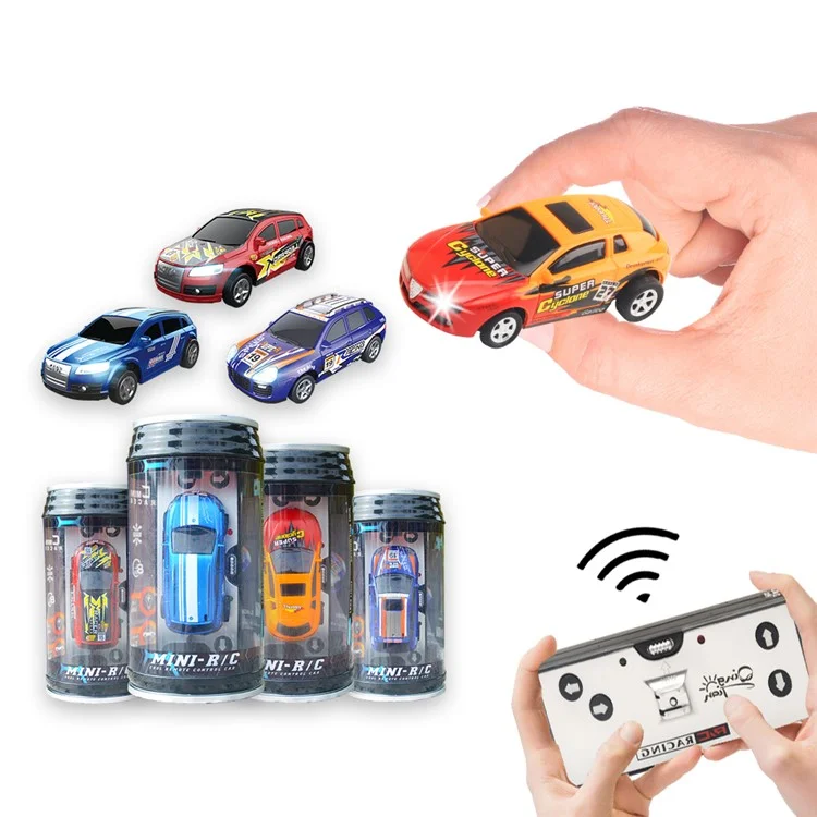 QT666 Mini 1:64 Auto da corsa Latta da bere Telecomando Ostacoli stradali Drift Giocattolo Auto da corsa per bambini - Rosso 
