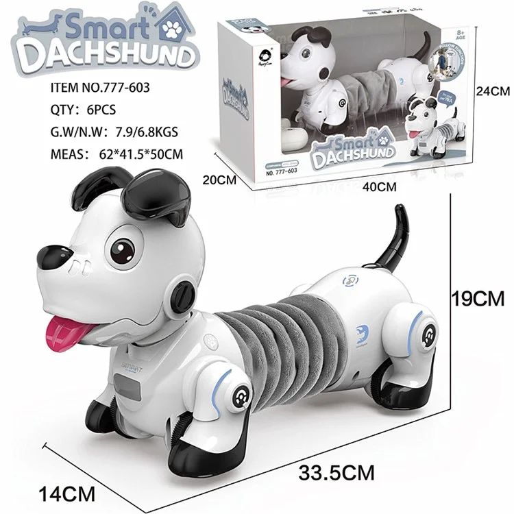 777-603 Electric Infrared Remote Control Dachshund Robot Dog Wireless Follow Electronic Pet Children Kids Toy