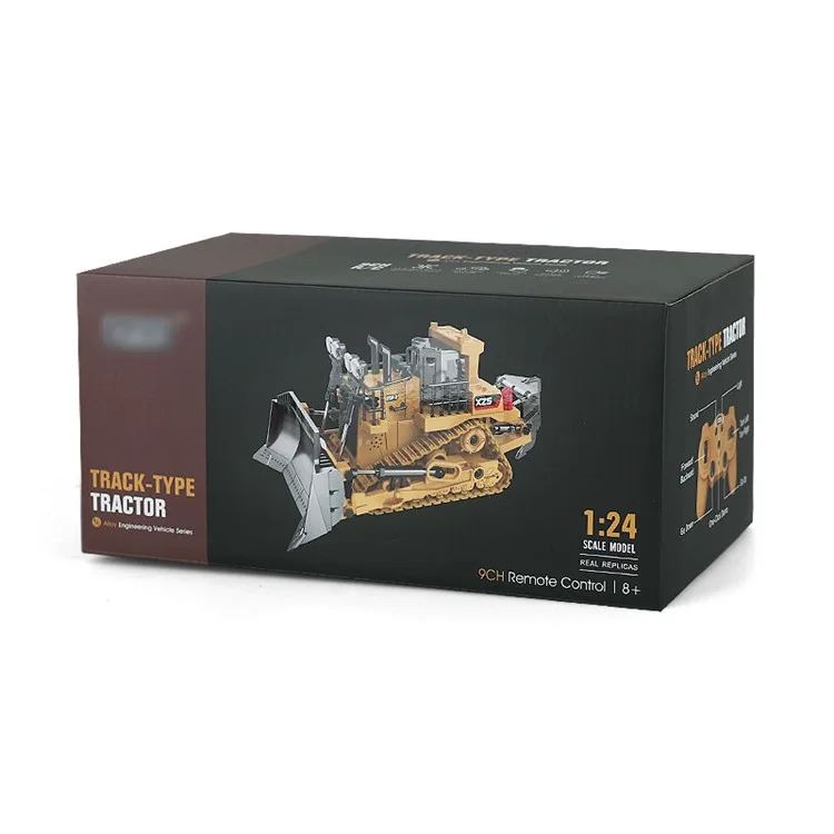 1031 2,4 GHz Modello di veicolo di bulldozer di tipo crawler RC con suono e luci Giocattolo per bambini e ragazzi 