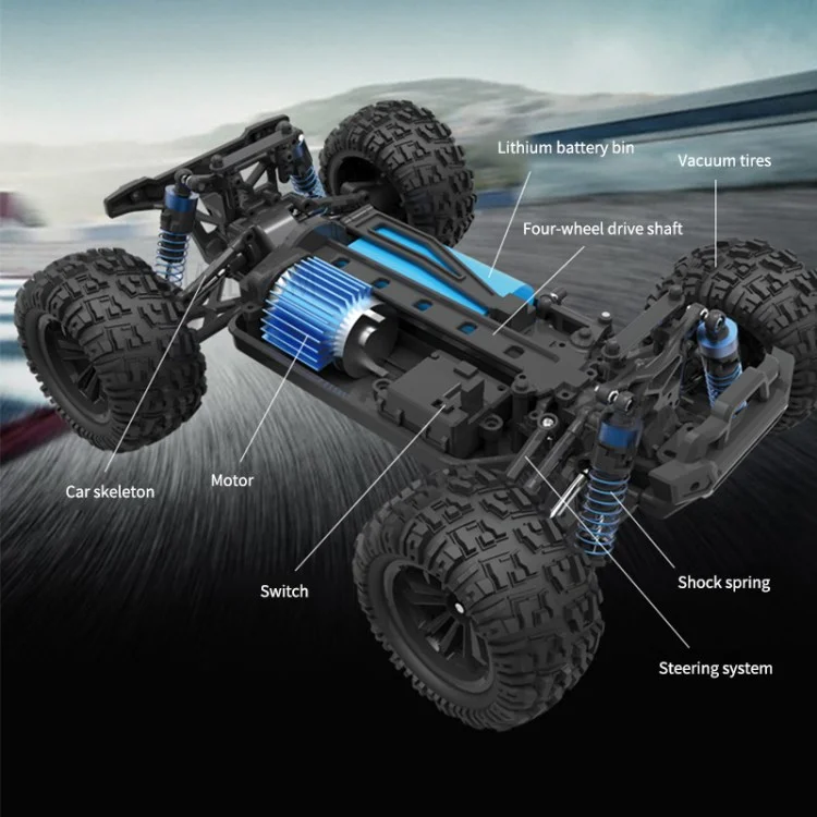 2.4G Drift RC Car Children Kids High Speed Off-road Remote Control 4 Wheels 1:18 Racing Car Toy - Blue
