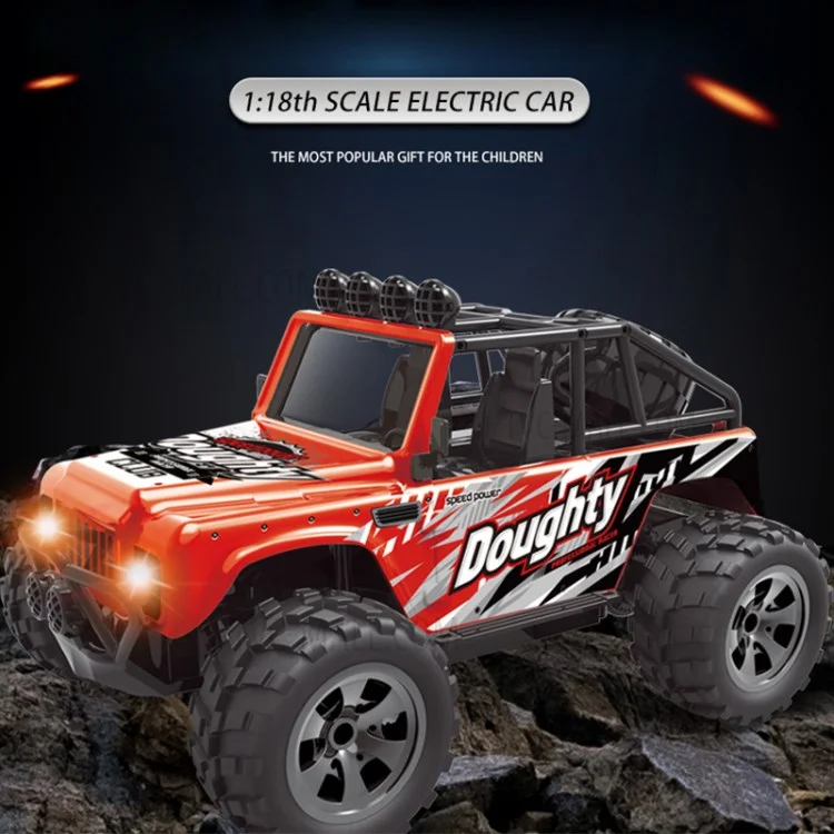 58620 2.4G Wireless RC Off-road Vehicle 1/18 Electronic Climbing Car Model Toys With Lights for Children - Red