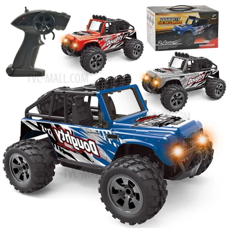 58620 2.4G Wireless RC Off-road Vehicle 1/18 Electronic Climbing Car Model Toys With Lights for Children - Red