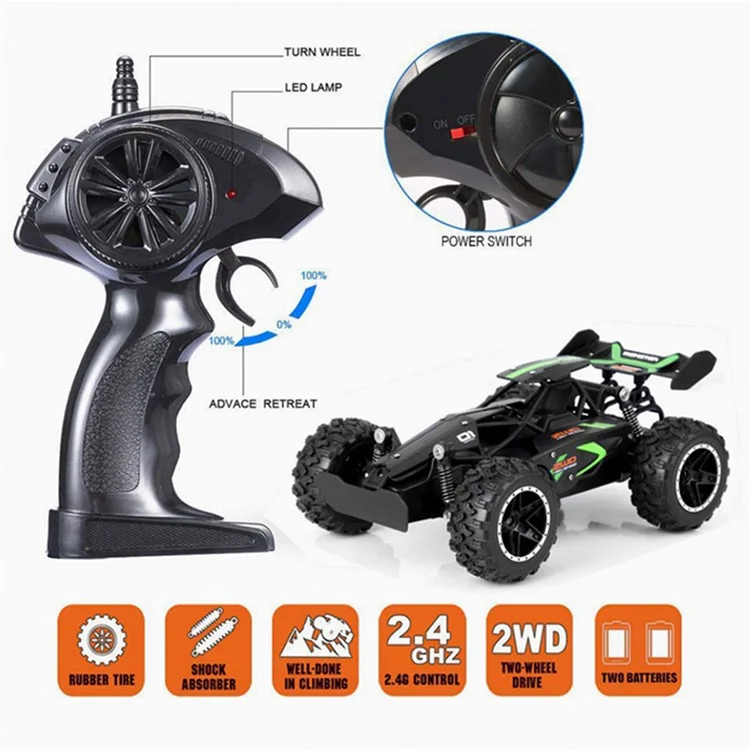 3063 1 / 20 Coche de Carreras de Alta Velocidad con Control Remoto 2.4G para Todoterreno, Modelo de Vehículo Trepador para Niños - Azul