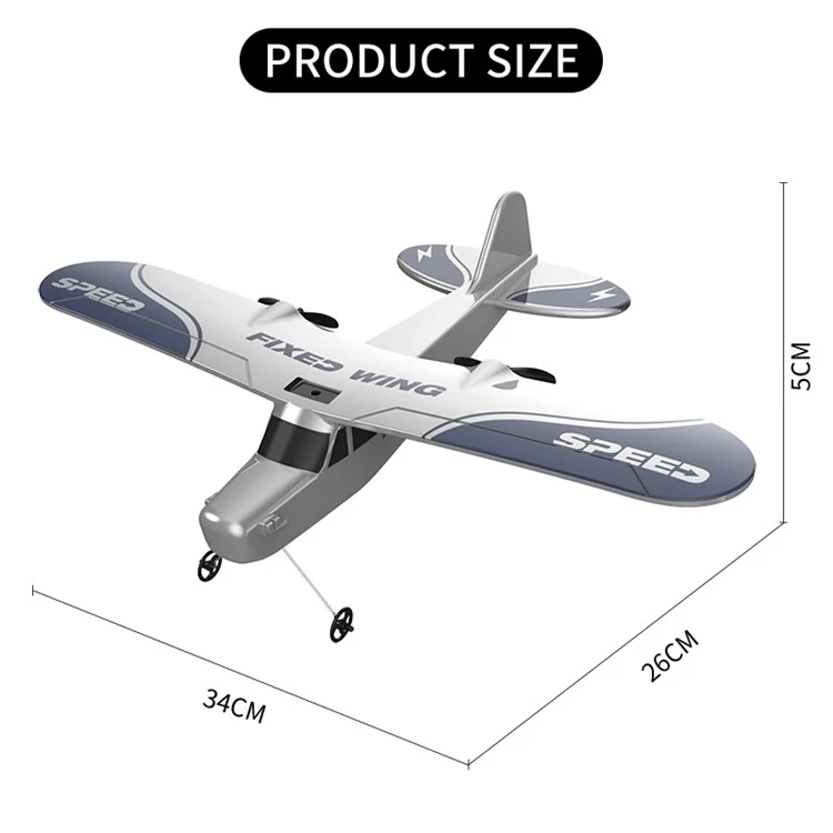 TY9 Fixed Wing RC Plane 2.4G Aircraft EPP Foam Airplane Fall-Resistant Glider Outdoor Toy with LED Light (Single Battery Version)