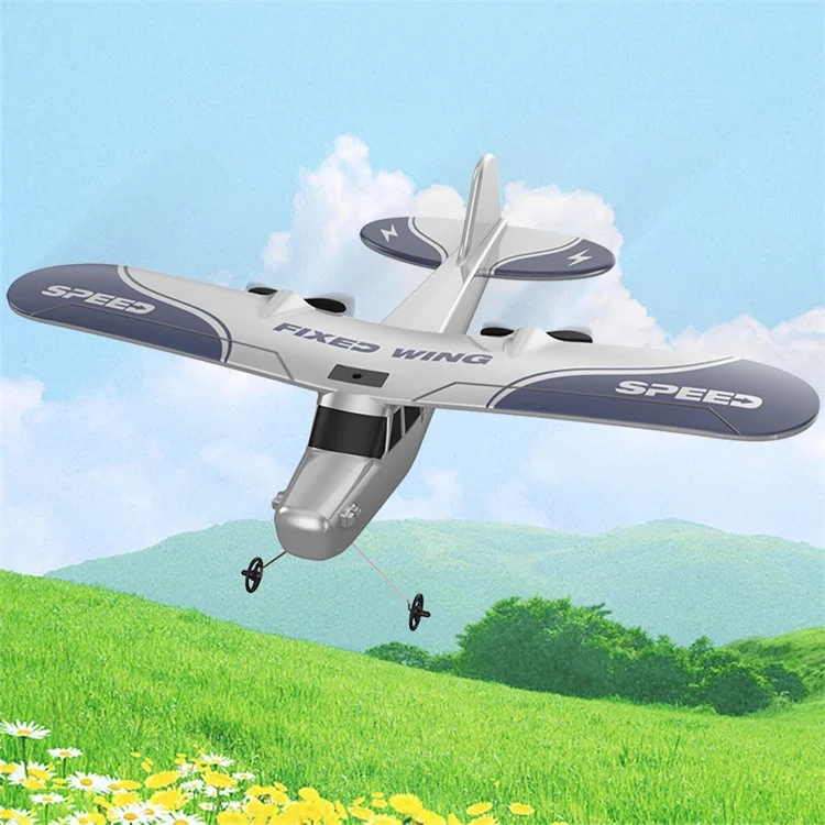 TY9 Fixed Wing RC Plane 2.4G Aircraft EPP Foam Airplane Fall-Resistant Glider Outdoor Toy with LED Light (Single Battery Version)