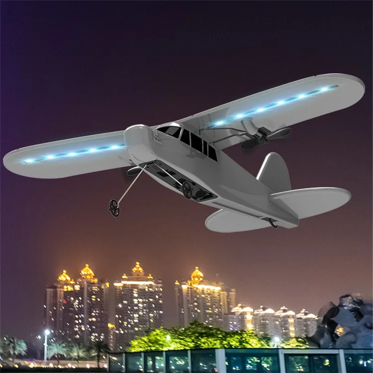 TY9 Fixed Wing RC Plane 2.4G Aircraft EPP Foam Airplane Fall-Resistant Glider Outdoor Toy with LED Light (Single Battery Version)