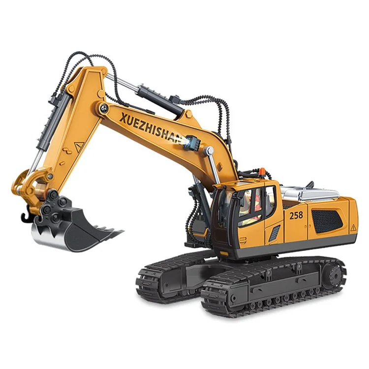 1034 Plastic 1:20 2.4G RC Engineering Vehicle Remote Control 680 Degrees Rotation 11 Channel Crawler Excavator Kids Toy with Light Music