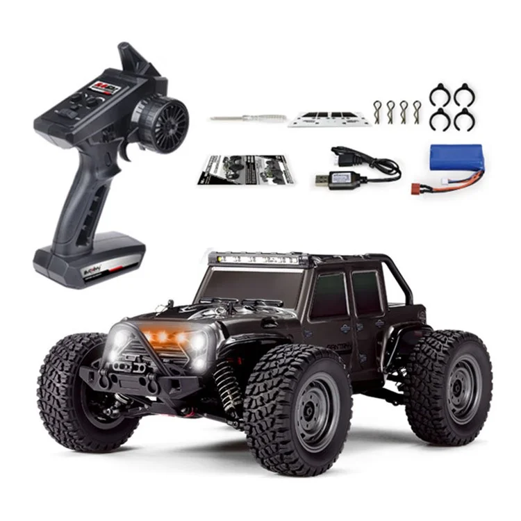 16103 2.4G RC Car Toy 1:16 Children Electric Four-wheel Truck High Speed Off-road Remote Control Car Toy with LED Light - Black