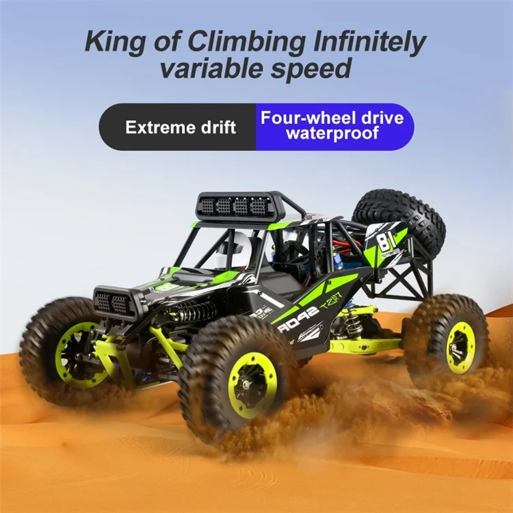 2026 1:12 Scale RC Car All Terrain 50KM/H 2.4GHz Remote Control High Speed Electric Vehicle Waterproof Off-Road Truck with 1 Battery - Green