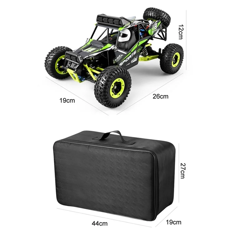 2026 1: 12 Escala RC Car All Terreno 50km/h 2,4 Ghz Controle Remoto Veíselo de Vez Elétrico Caminhão Off-road à Prova D'água Com 1 Bateria - Verde