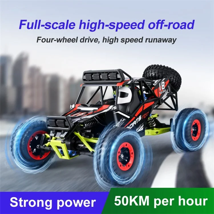 2026 RC Car 1:12 Scale 4WD 50km/h Rock Crawler 2.4Ghz Remote Control Off-Road Racing Car Toy with 2 Batteries for Adults Boys Kids - Red