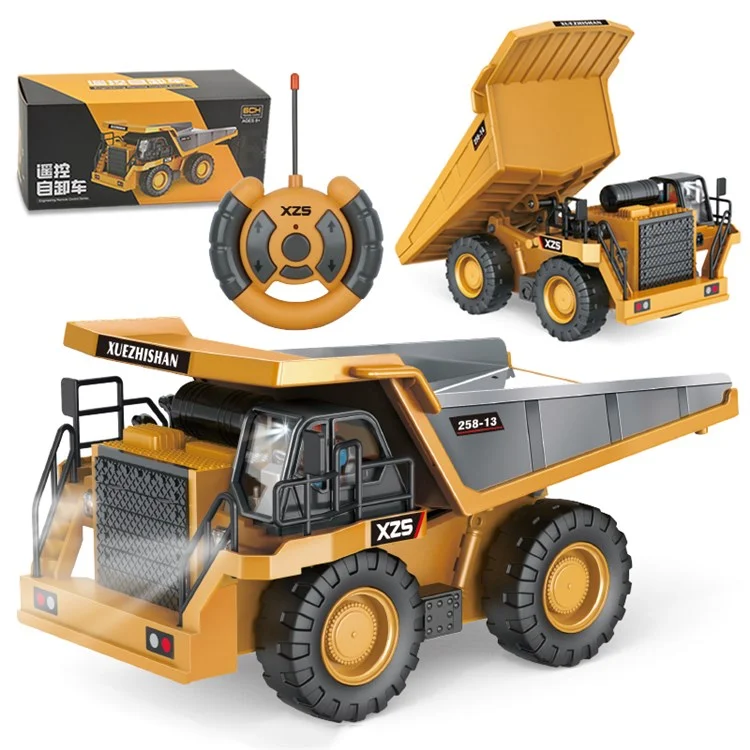 BC258-13 1/24 Camion-Benne RC à 6 Canaux Télécommandé Véhicule de Construction Jouets pour Enfants Garçons et Filles