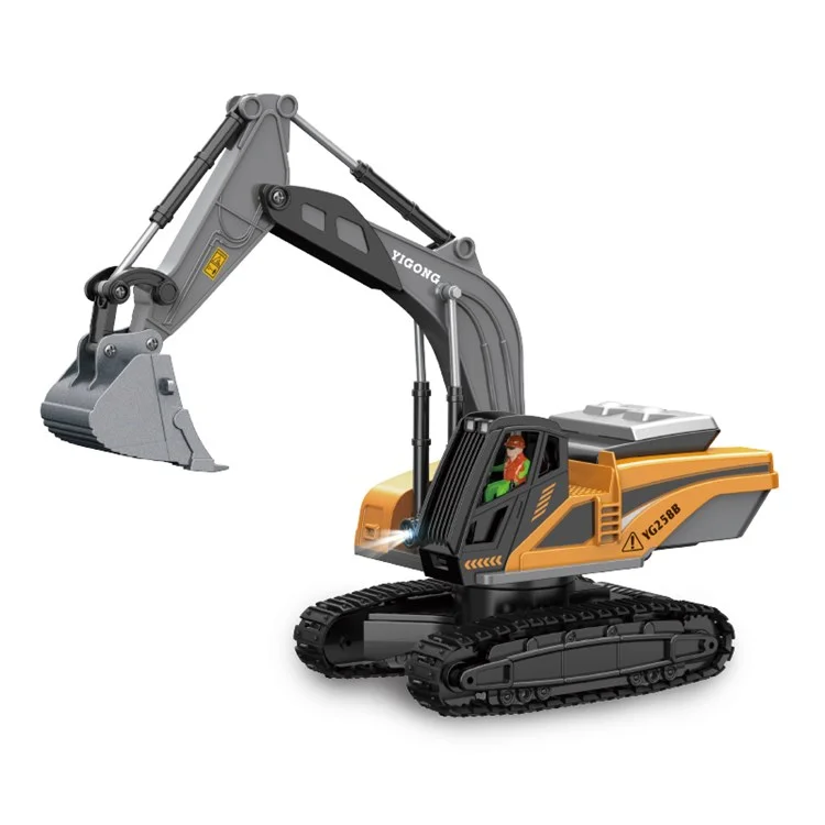 BC1051 8-Kanal-RC-Bagger 1/22 Skala Fernbedienung Bagger Legierung Baufahrzeug Traktor Spielzeug für Jungen und Mädchen