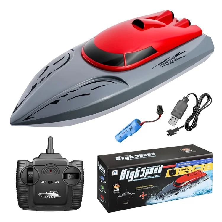 806 Crianças Adultas RC Boat 2,4 Ghz 18 Km/h de Controle Remoto de Brinquedos Subaquáticos, Com 1 Bateria - Vermelho
