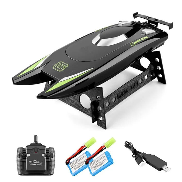 805 2.4G 30Km/h High Speed Remote Control Racing Boat Dual Motor RC Boat for Kids Adults, with 2 Batteries - Black