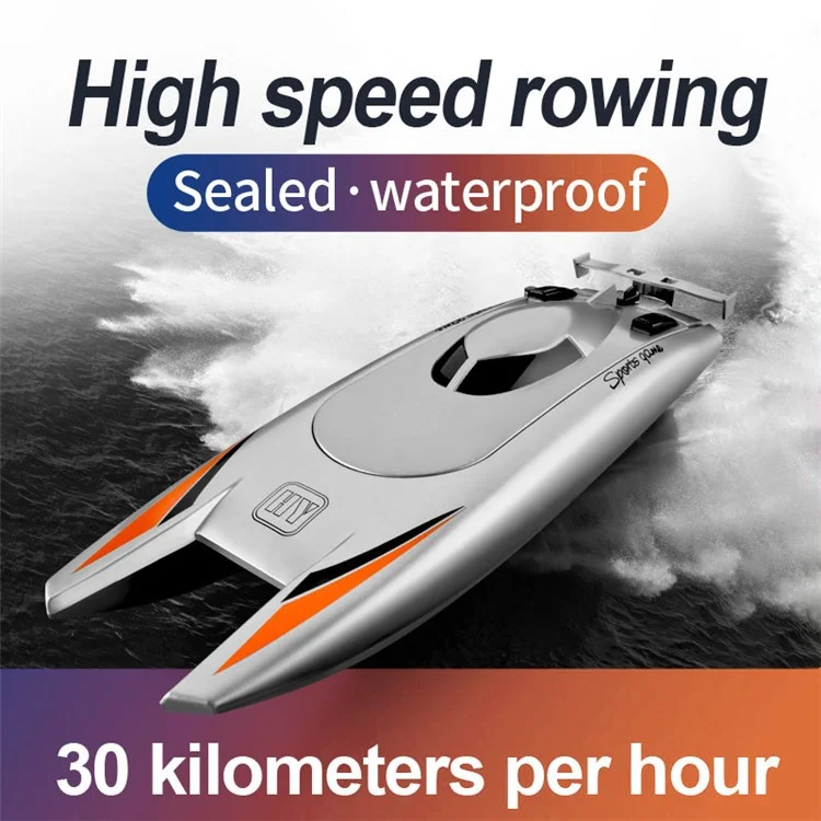 805 2.4G 30Km/h High Speed Remote Control Racing Boat Dual Motor RC Boat for Kids Adults, with 2 Batteries - Black