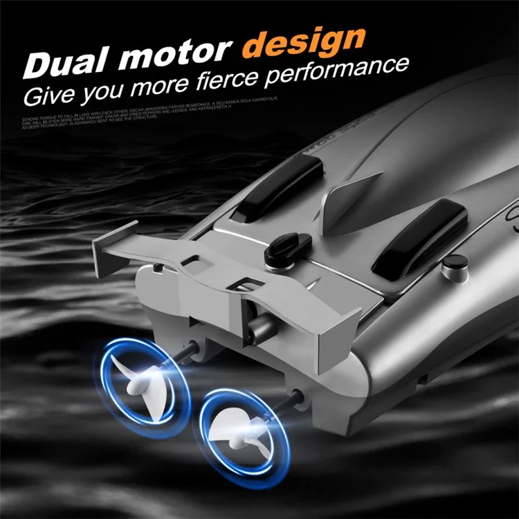 805 2.4G 30Km/h High Speed Remote Control Racing Boat Dual Motor RC Boat for Kids Adults, with 2 Batteries - Black