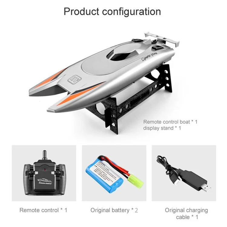 805 2.4G 30Km/h High Speed Remote Control Racing Boat Dual Motor RC Boat for Kids Adults, with 2 Batteries - Black